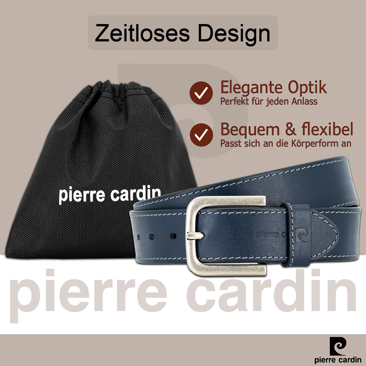 Pierre Cardin Herren-Leder-Gürtel