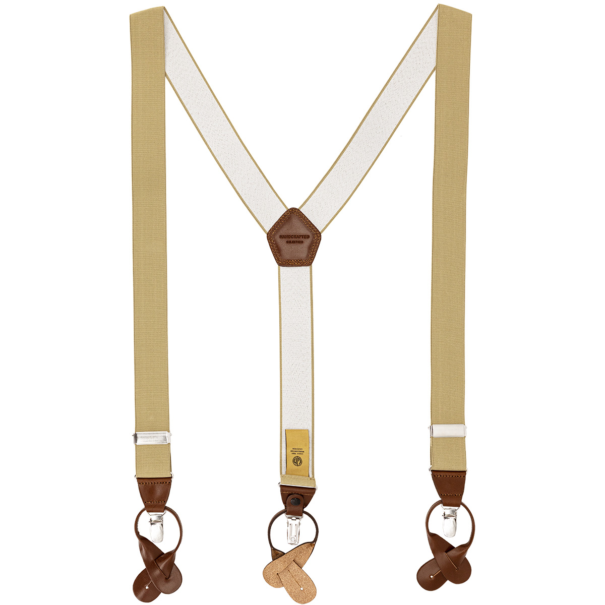 LINDENMANN Hosenträger Herren Handcrafted Y-Form beige