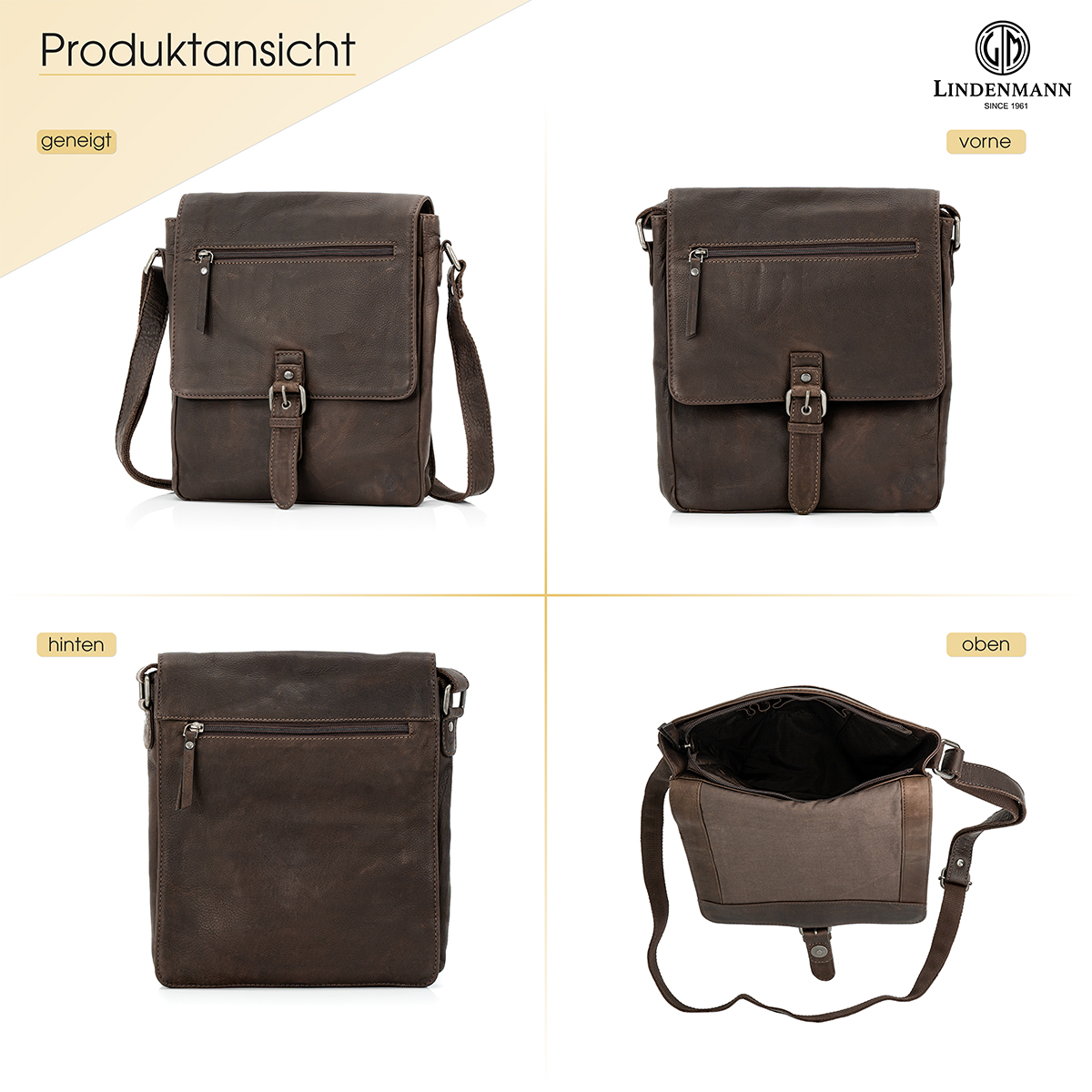 Lindenmann Ledertasche braun