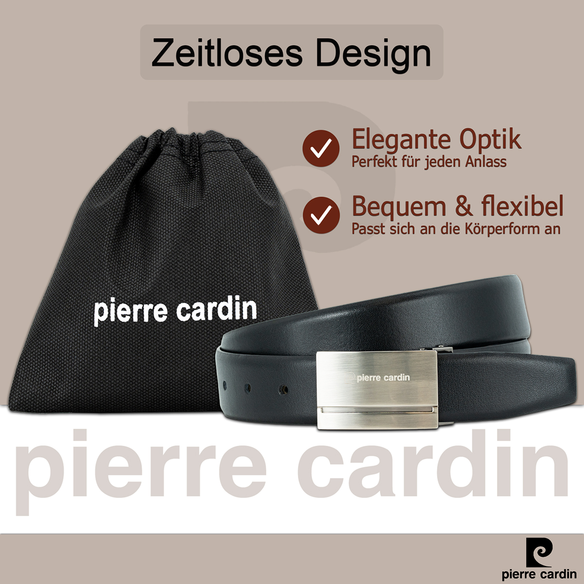 Pierre Cardin Herren-Leder-Gürtel