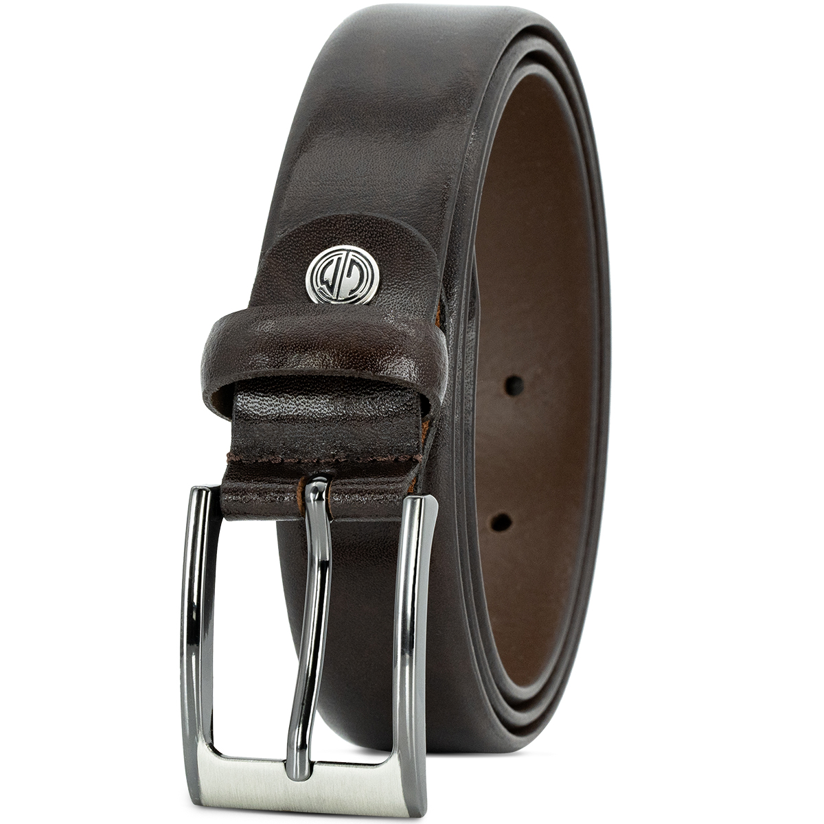 LINDENMANN Vollrindleder Herrenanzuggürtel Schokoladenbraun