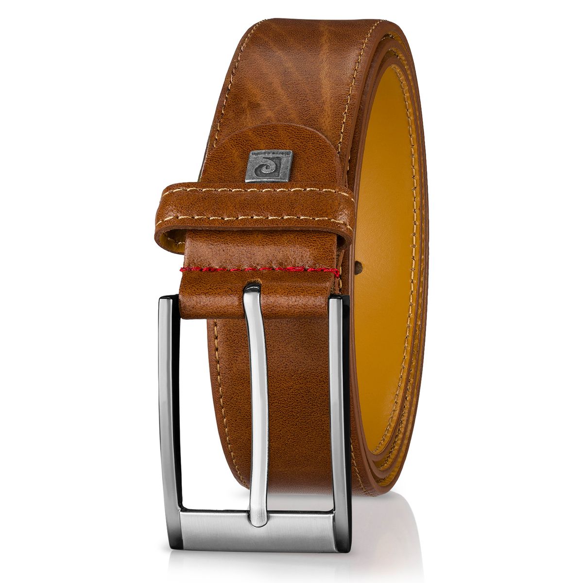 Gürtel, Leder, Breite Gürtel, Braun, Metallverschluss, Pierre Cardin Herren-Leder-Gürtel coganc