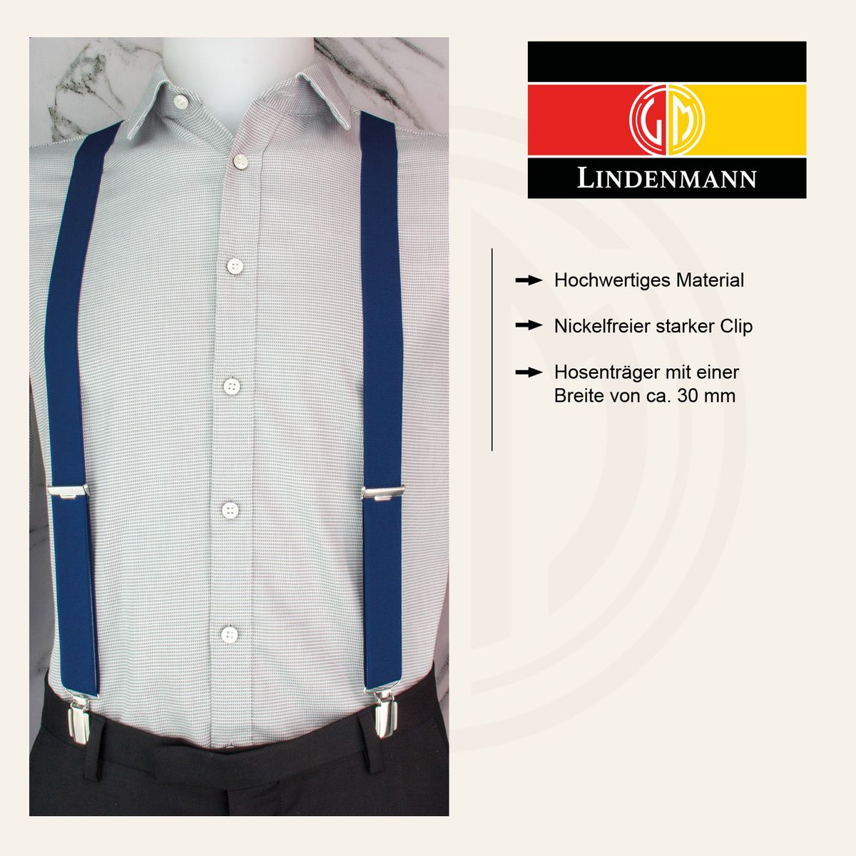 LINDENMANN Hosenträger Herren Made in EU