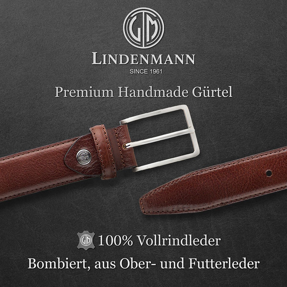 LINDENMANN  Herrengürtel Anzug braun