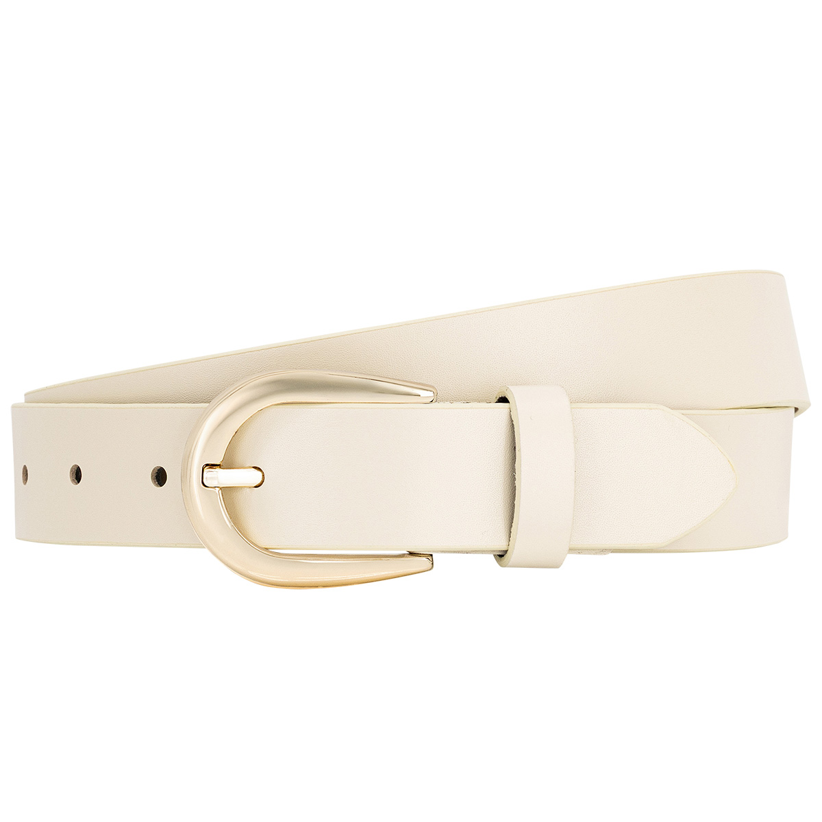 Gürtel, Ledergürtel, Creme, Gürtelschnalle, Dünn, LINDENMANN Damen Vollrindledergürtel aus 100% Echtleder beige