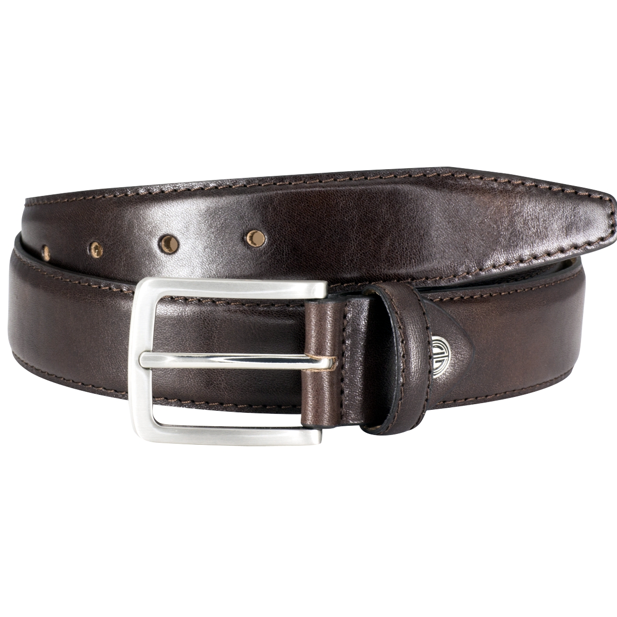 Gürtel, Leder, Braun, Metallschließe, Weichleder,