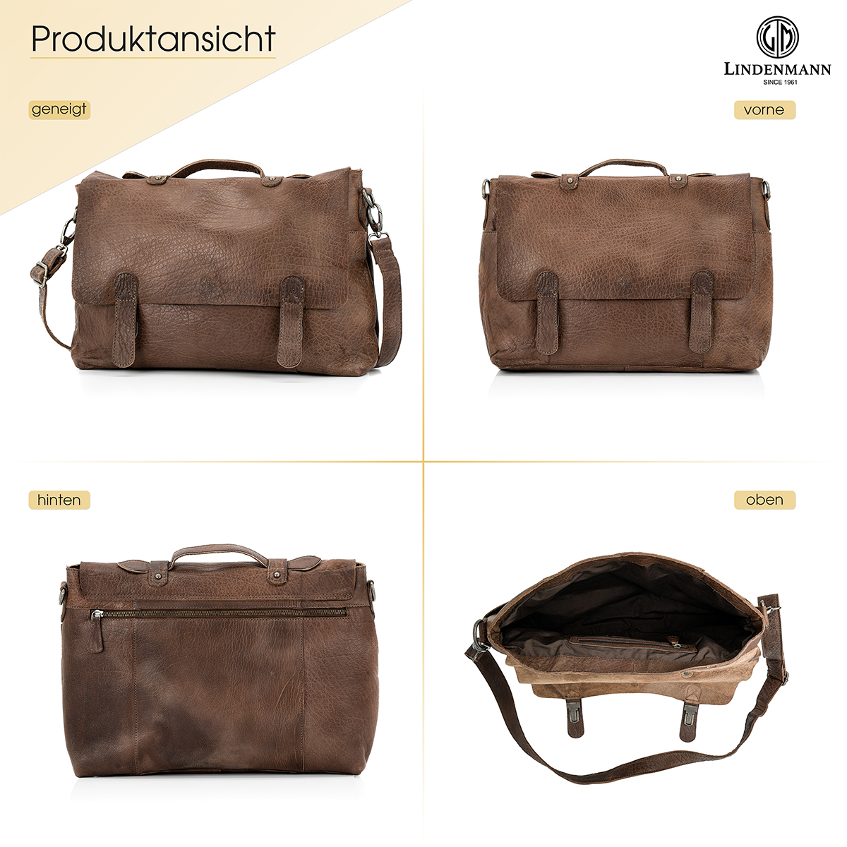 Lindenmann Ledertasche braun