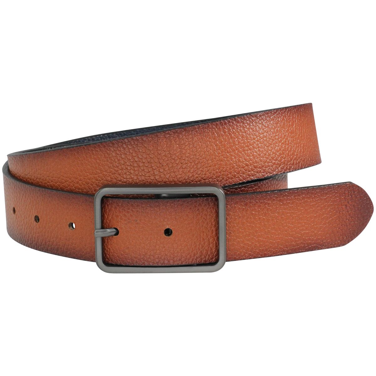 LINDENMANN Ledergürtel Herren 35 mm Vollrind blau-braun