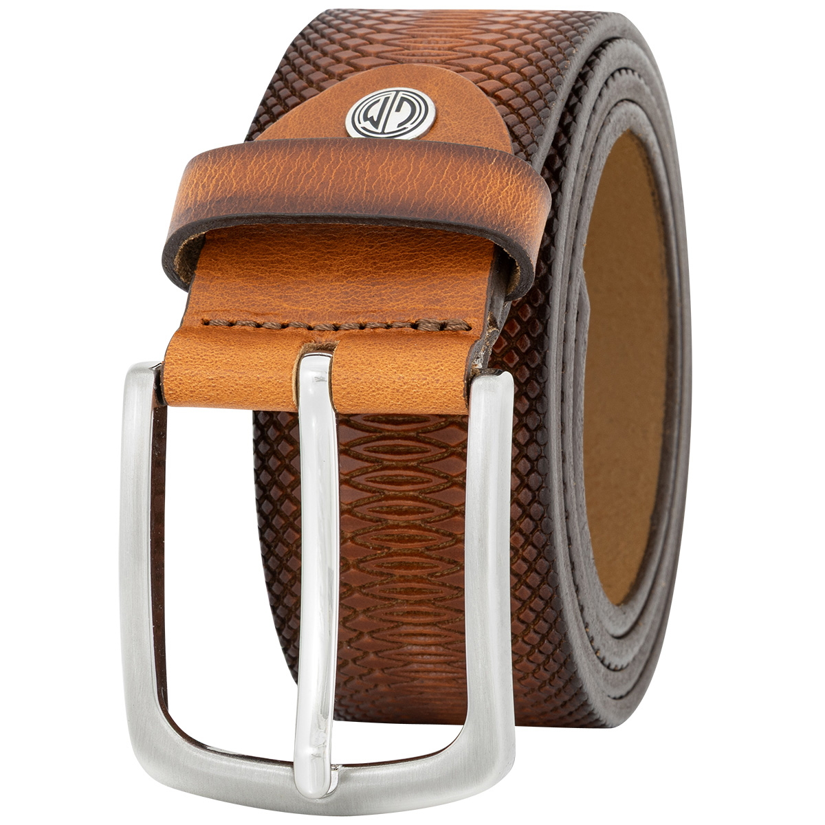 LINDENMANN Vollrindledergürtel Herren Cognac