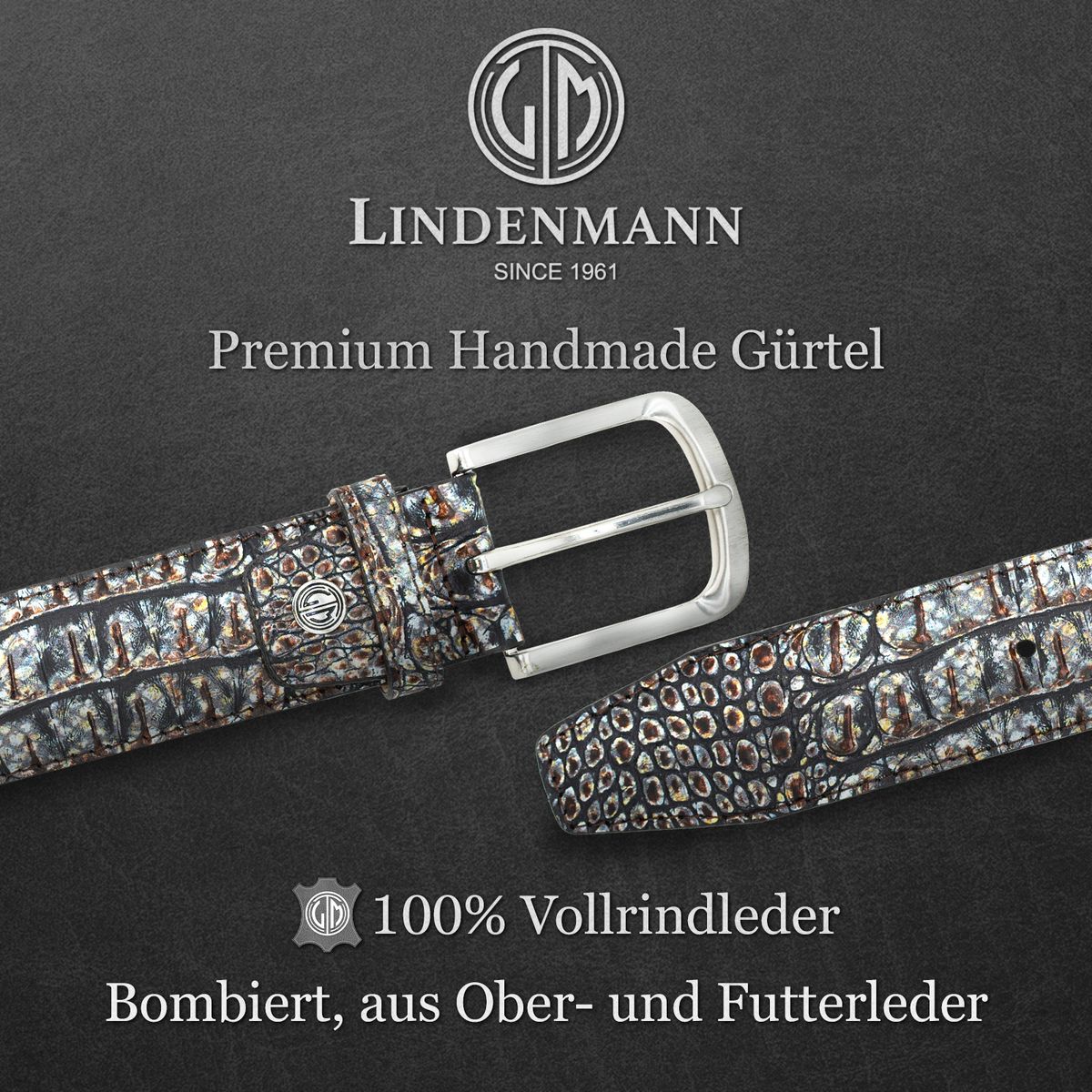 LINDENMANN Jeansgürtel Herren grün