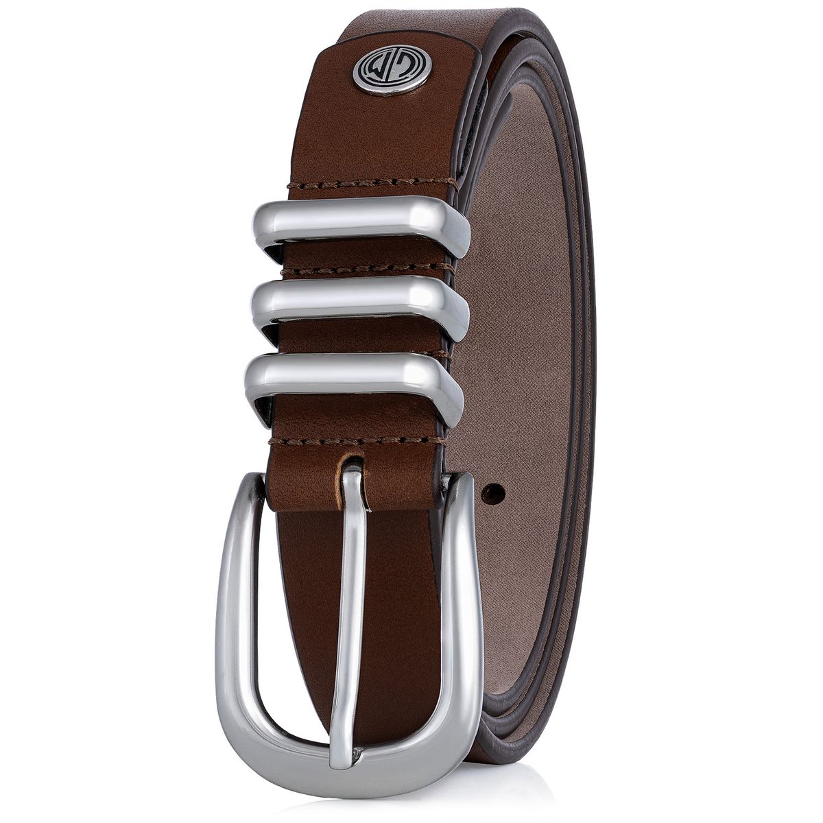 Gürtel, Leder, Braun, Metallschnalle, BreiterGurt?, LINDENMANN Damen Vollrindledergürtel aus 100% Echtleder dunkelbraun