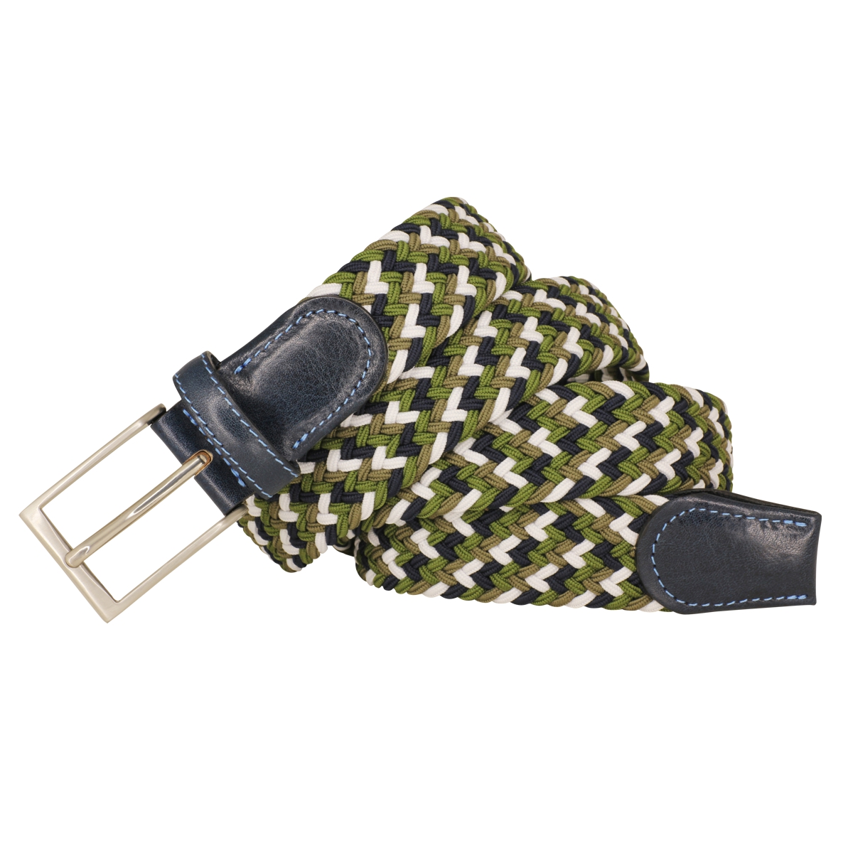 LINDENMANN Textil-Gürtel Herren 32 mm olive-weiss-marine