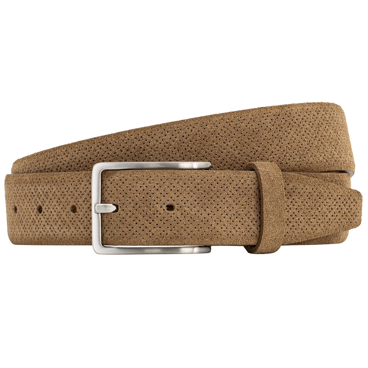 LINDENMANN klassischer Echtlederherrengürtel aus Verloursrindleder taupe