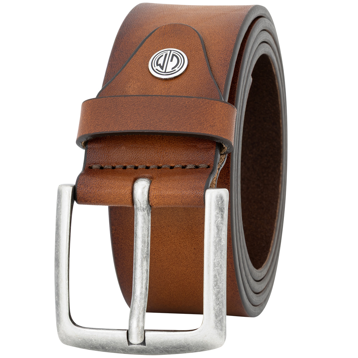 LINDENMANN Vollrindledergürtel Herren Cognac