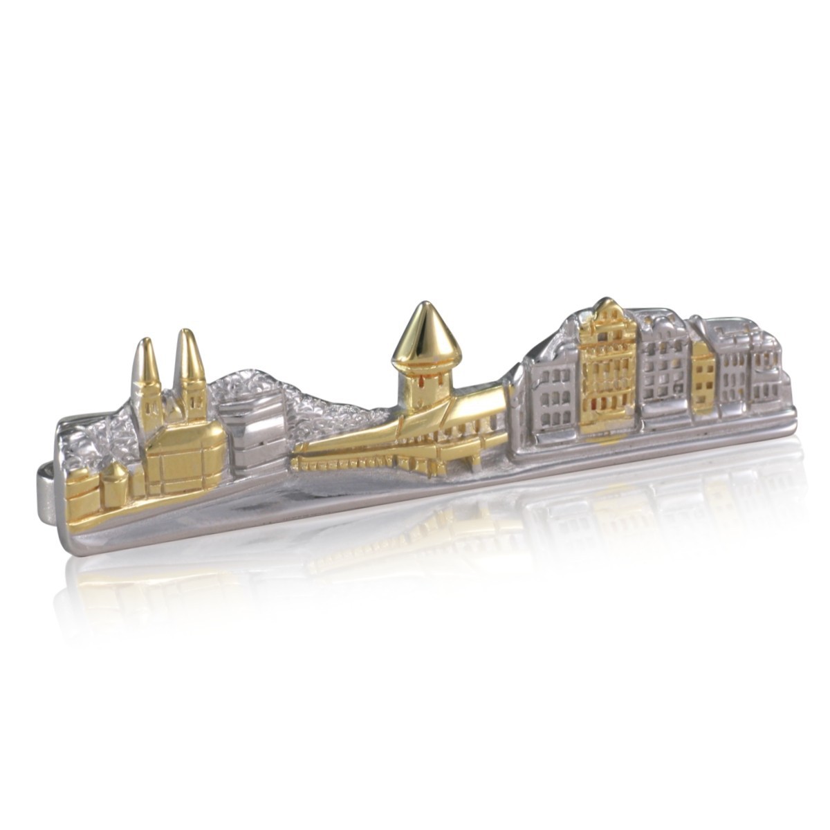 LINDENMANN Krawattenklammer Krawattennadel Skyline Luzern LINDENMANN Krawattenklammer Krawattennadel Skyline Luzern