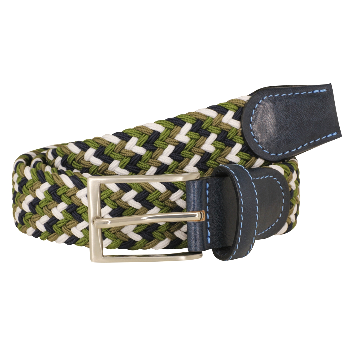 LINDENMANN Textil-Gürtel Herren 32 mm olive-weiss-marine