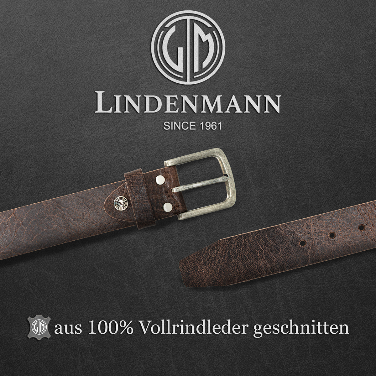 LINDENMANN Ledergürtel Herren braun
