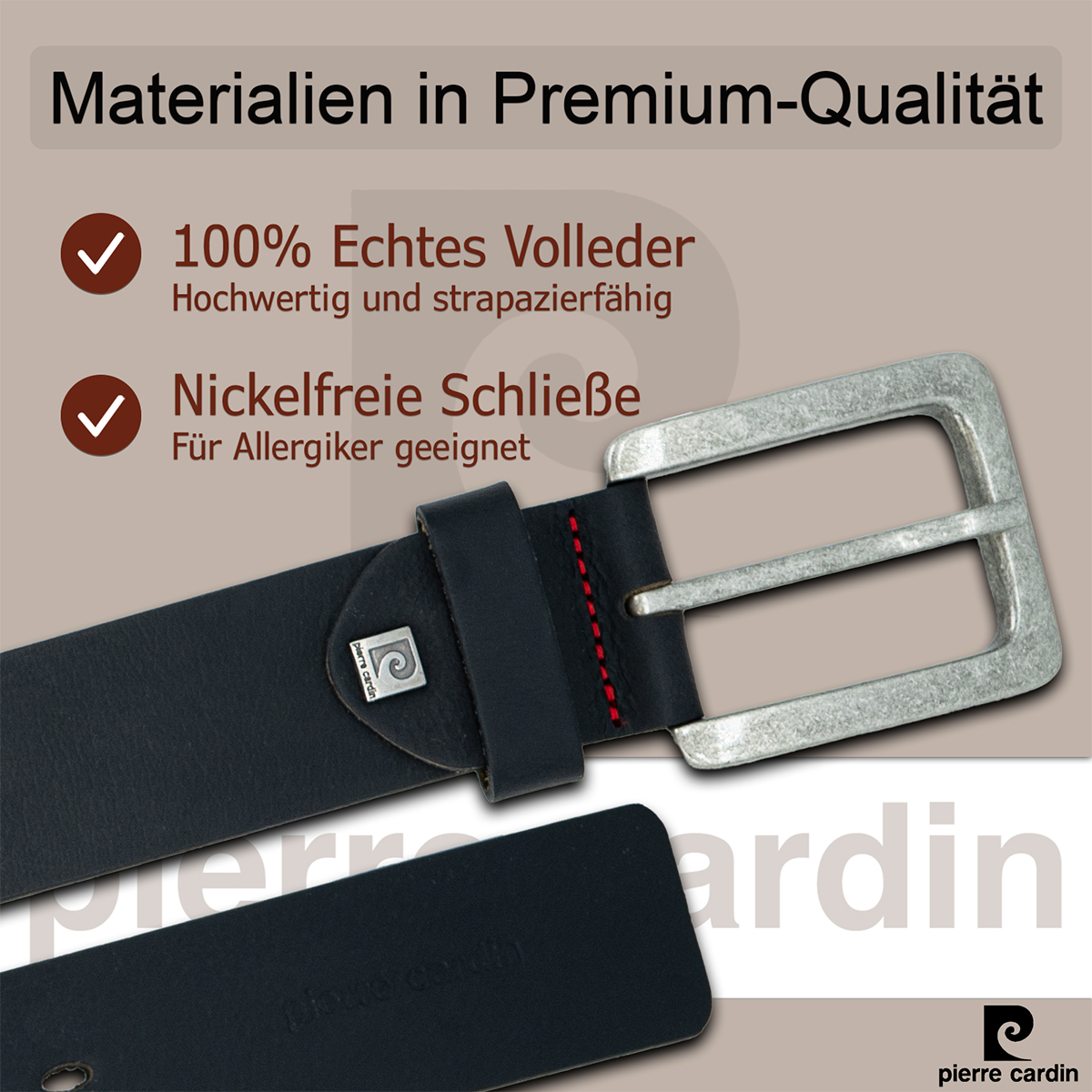 Pierre Cardin Herren-Leder-Gürtel