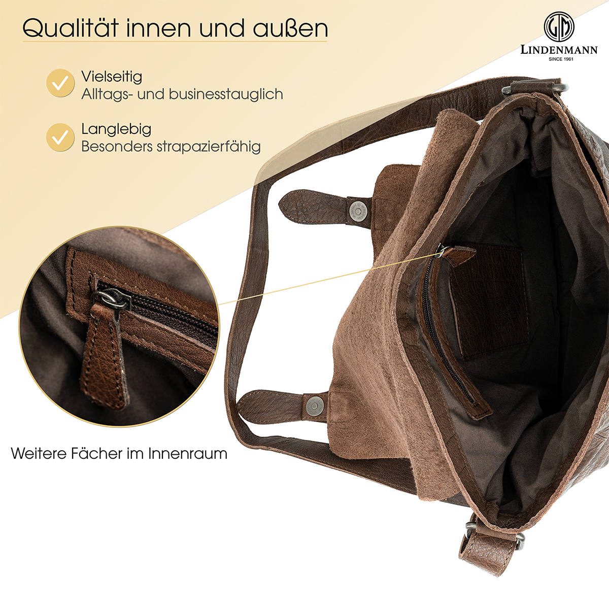 Lindenmann Ledertasche braun