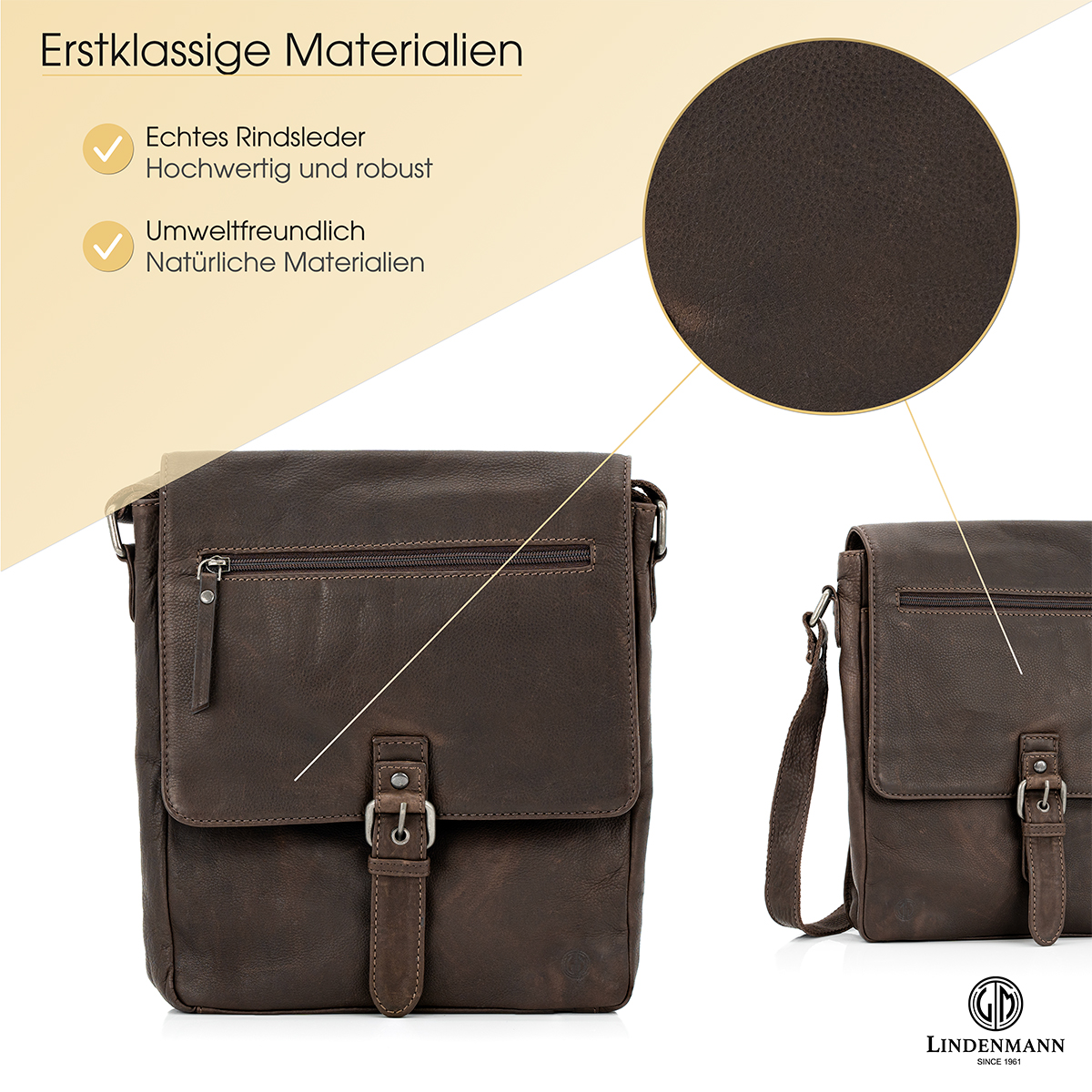 Lindenmann Ledertasche braun