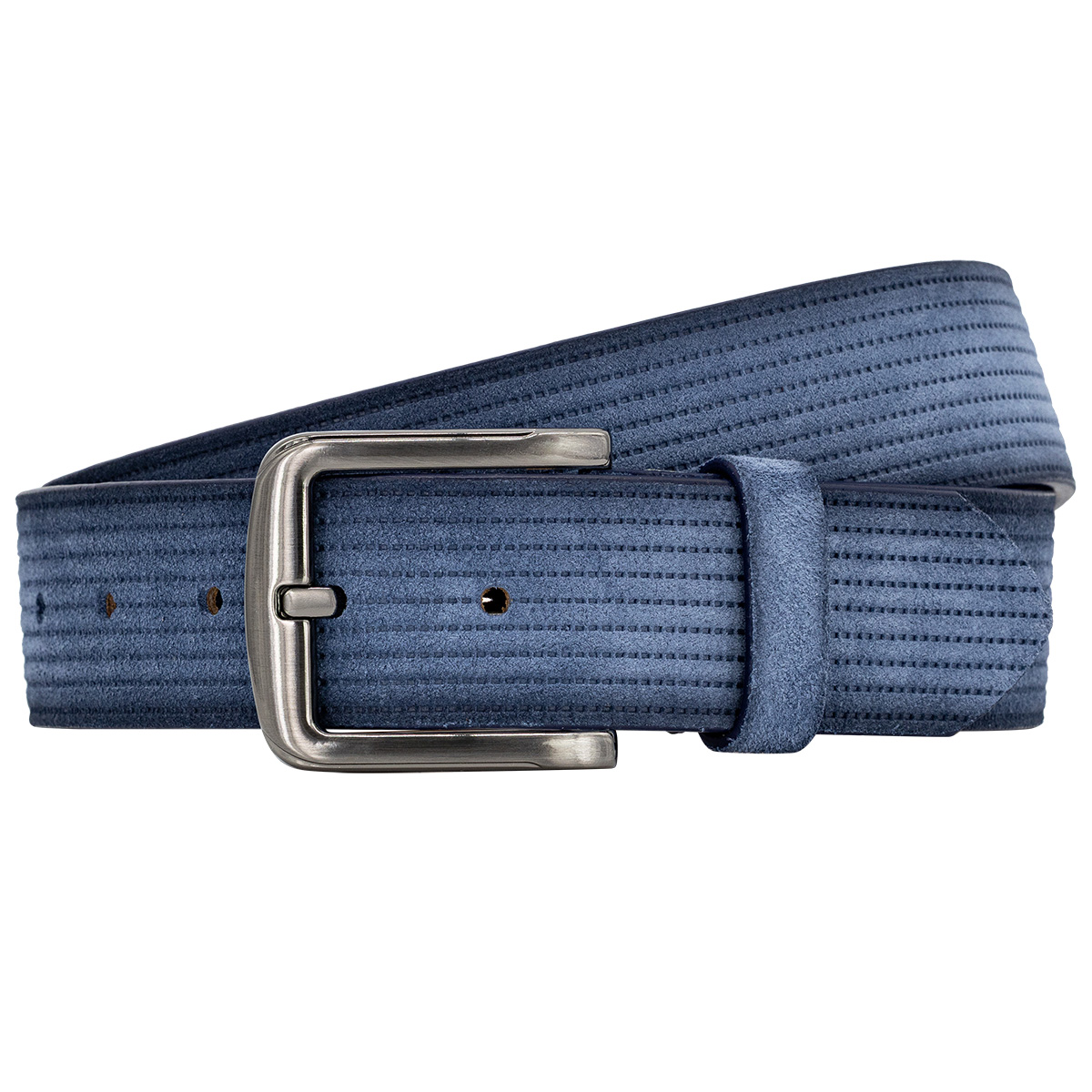 Gürtel, Gürtel aus Stoff, Blau, Schnalle, Gurtband, LINDENMANN Herren Casual Vollrindledergürtel jeansblau