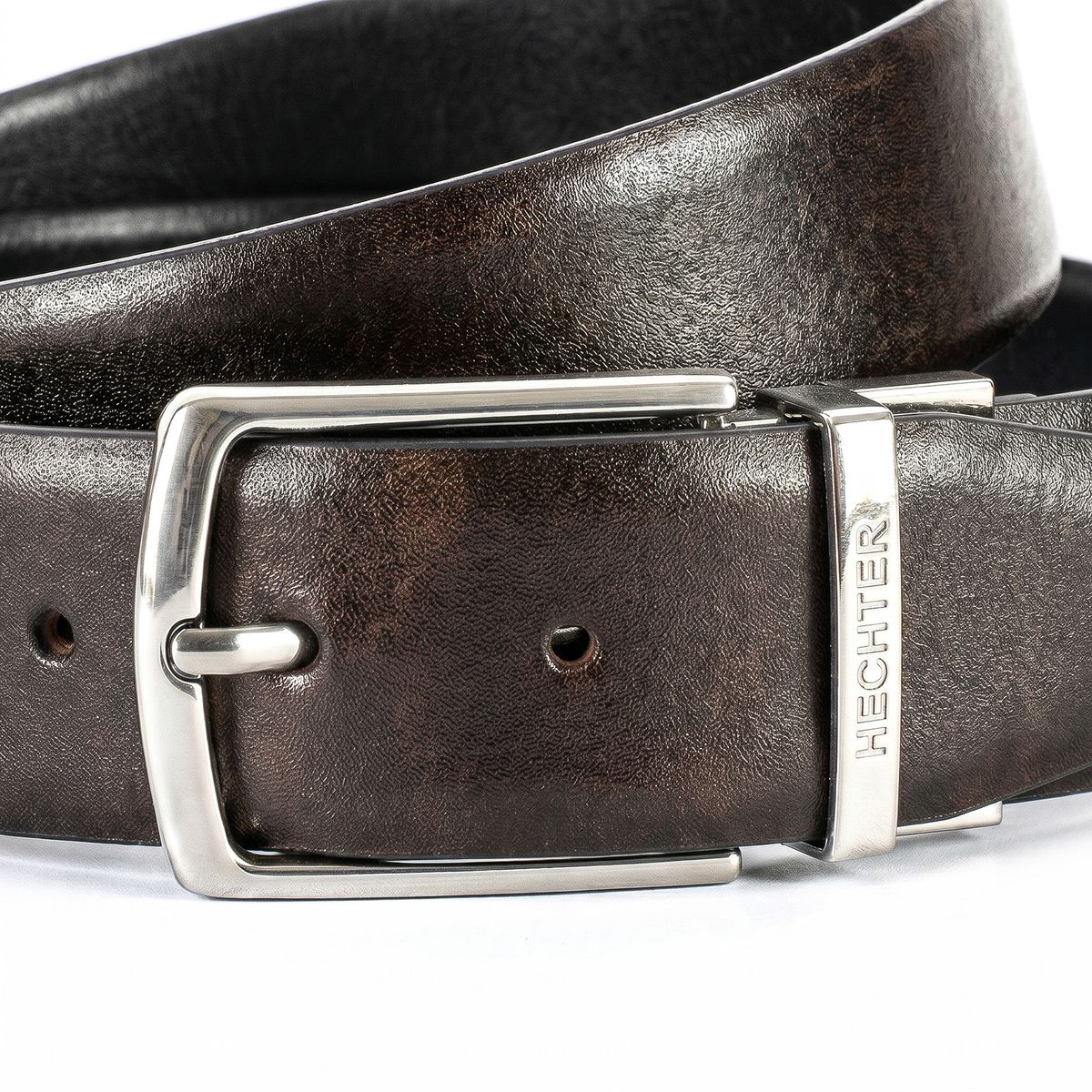 Gürtel, Leder, Metallstift, Schwarz, Gurtbreite, HECHTER Paris Herren Wendegürtel aus 100% Echtleder schwarz/dunkelbraun