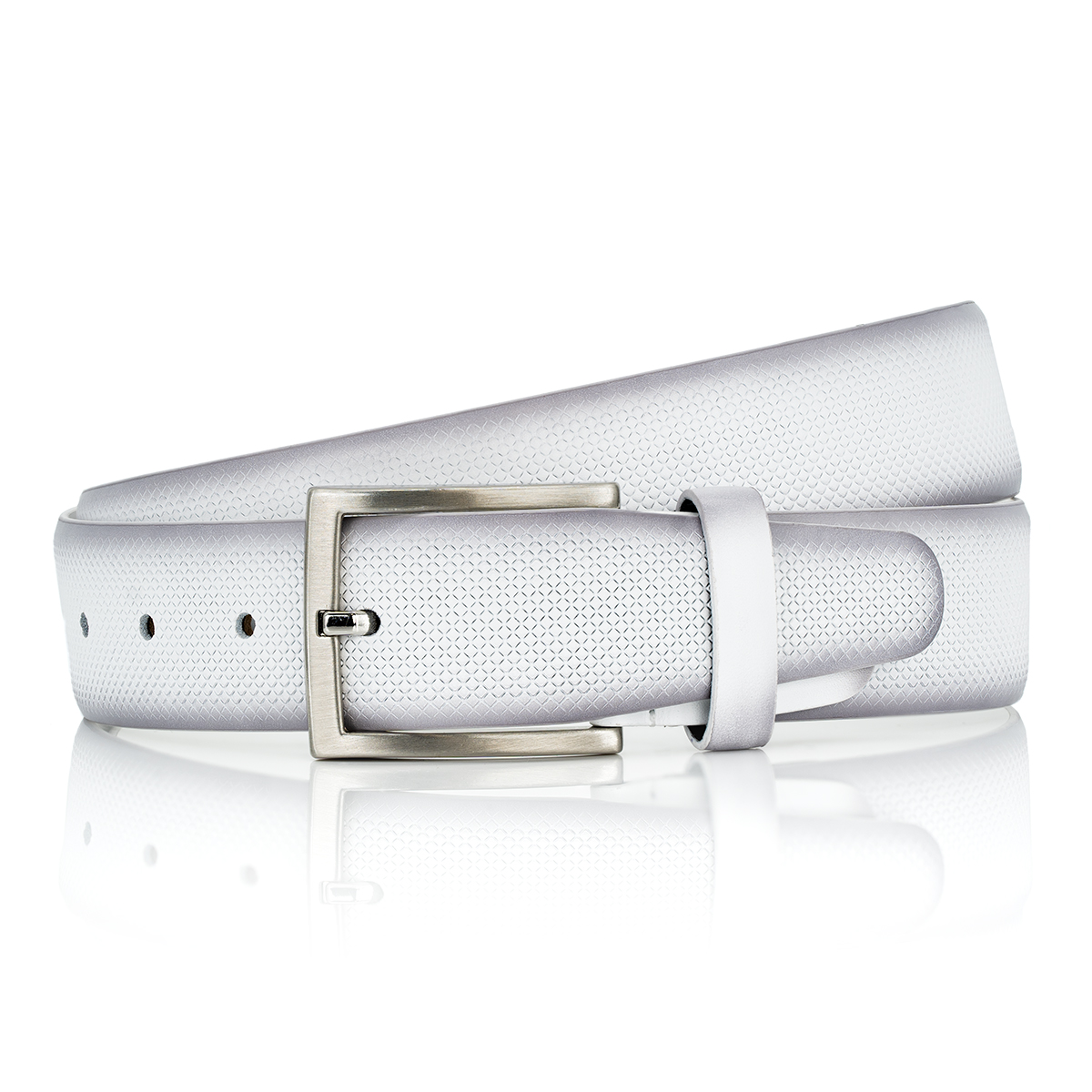 LINDENMANN Leder-Gürtel Herren 35 mm Vollrindleder weiss