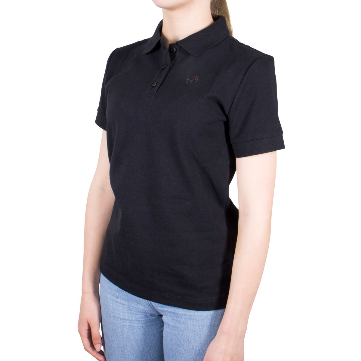 LINDENMANN Damen Poloshirt aus Bio-Baumwolle Schwarz LINDENMANN Poloshirt Bio-Baumwolle Damen Schwarz