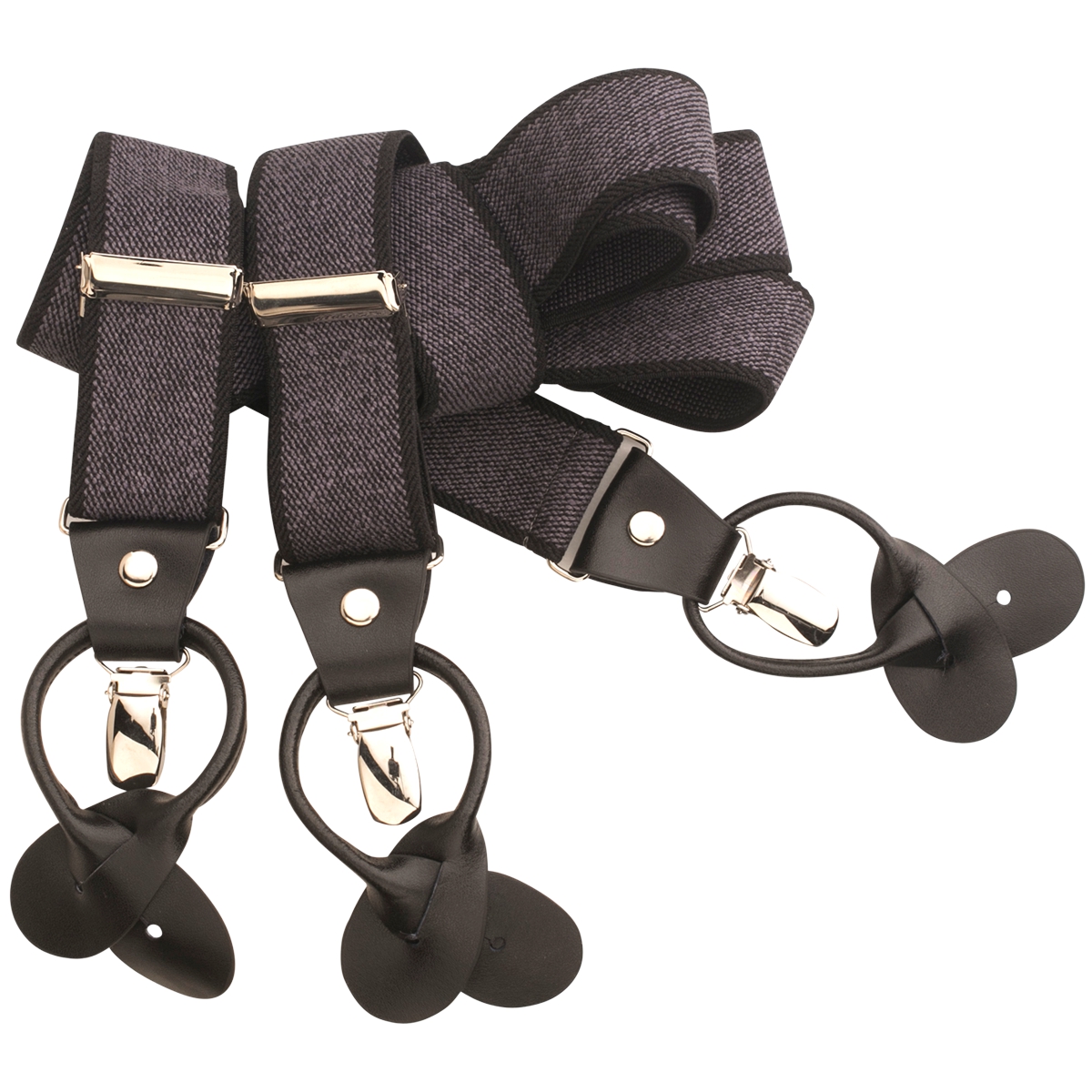 LINDENMANN Hosenträger Herren schwarz Länge 120 cm Y-Form mit dunklen Clipsen