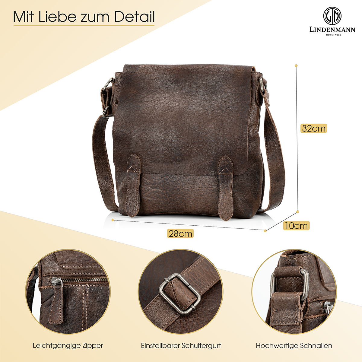 Lindenmann Ledertasche braun