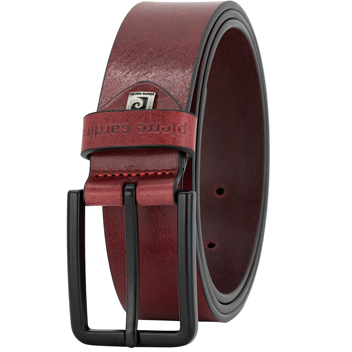 PIERRE CARDIN Vollrindledergürtel Herren Bordeauxrot PIERRE CARDIN Vollrindleder Herrengürtel Bordeauxrot