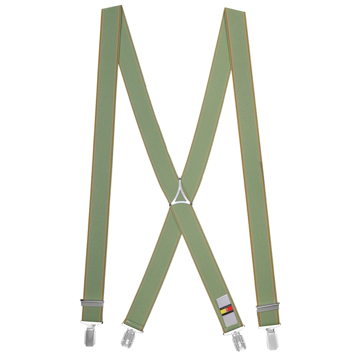 LINDENMANN Hosenträger Herren grün X-Form elastisch und längenverstellbar Made in Germany