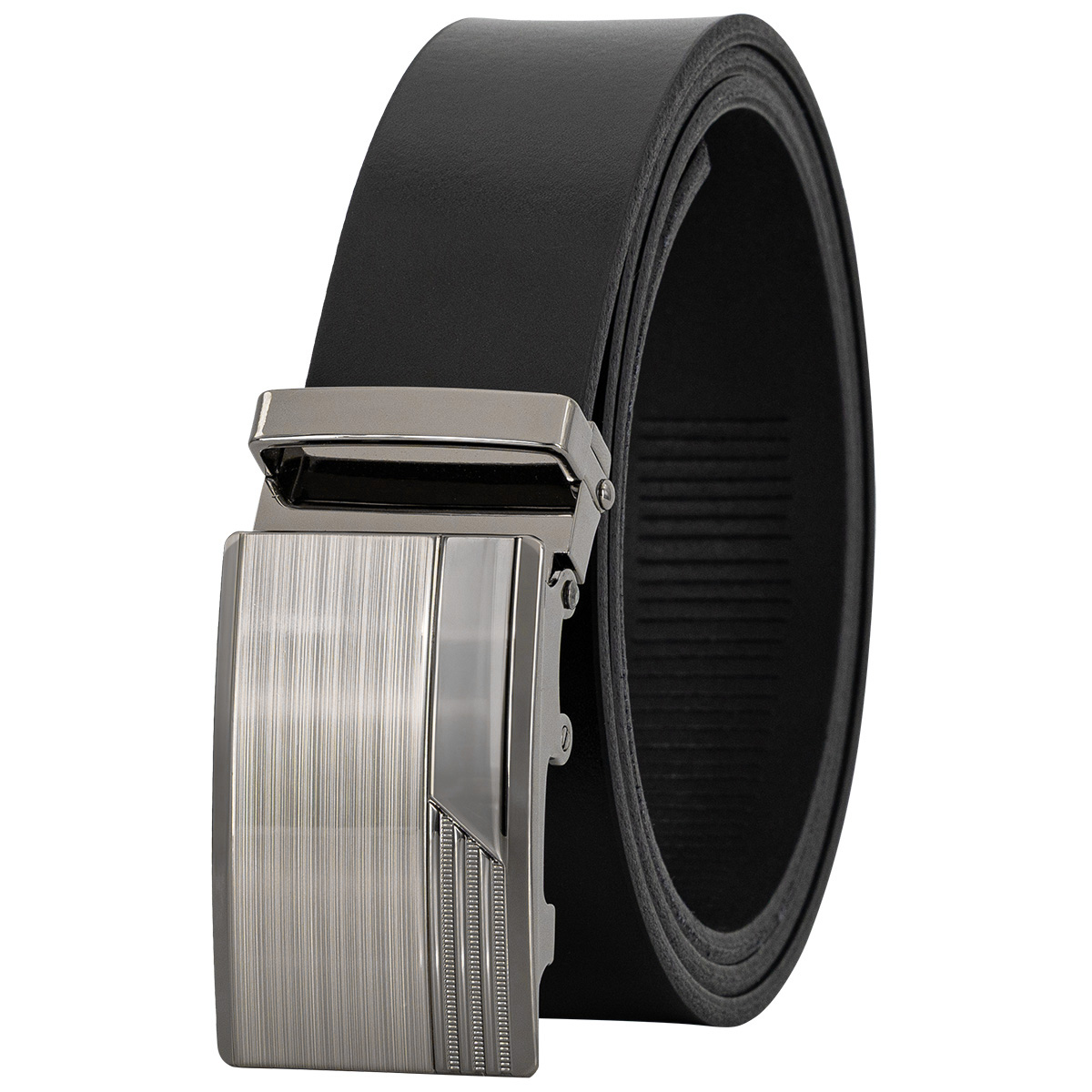 Gürtel, Ledergürtel, Schwarz, Schnalle, Herren, LINDENMANN klassischer Herren Automatikgürtel aus 100% Echtleder schwarz