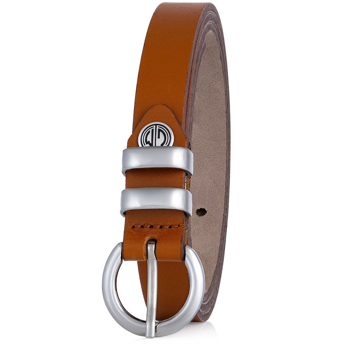 LINDENMANN Nappa Vollrindleder Damengürtel Cognac