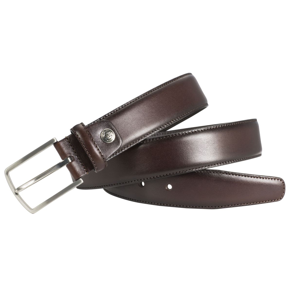 LINDENMANN Anzug-Ledergürtel Herren 35 mm Vollrind dunkelbraun