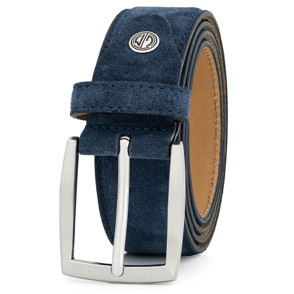 LINDENMANN Veloursgürtel Herren aus 100% Echtleder in marine LINDENMANN Herrengürtel Veloursleder marine