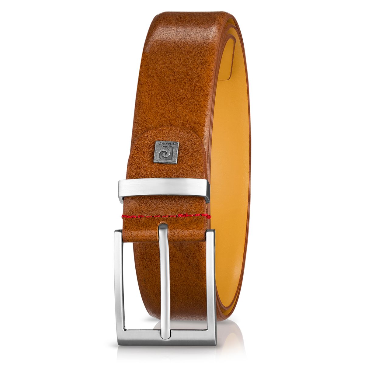 Gürtel, Leder, Braun, Metall-Schließe, Glattleder, Pierre Cardin Herren-Leder-Gürtel