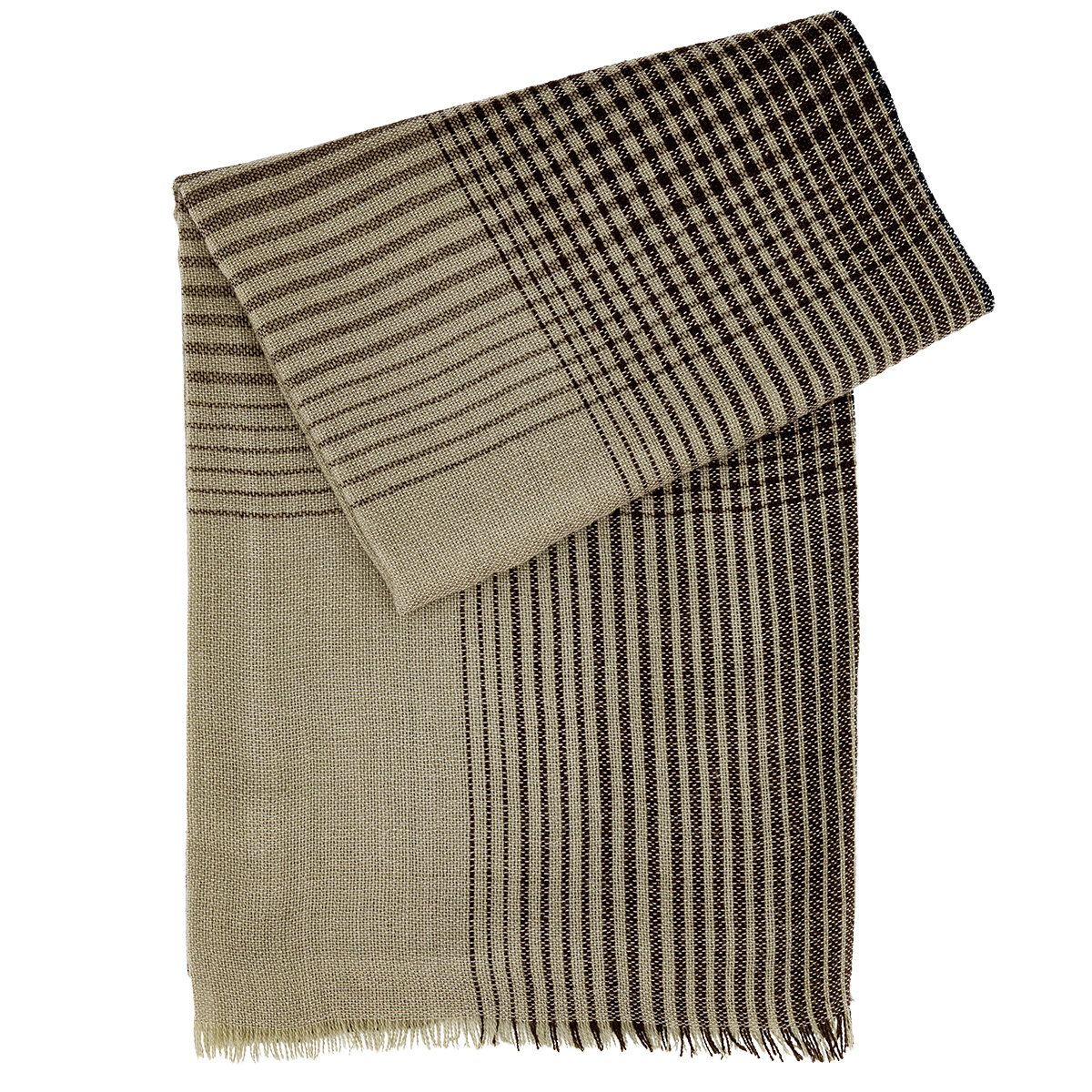 LINDENMANN Schal Herren Viskose-Polyacryl braun-beige