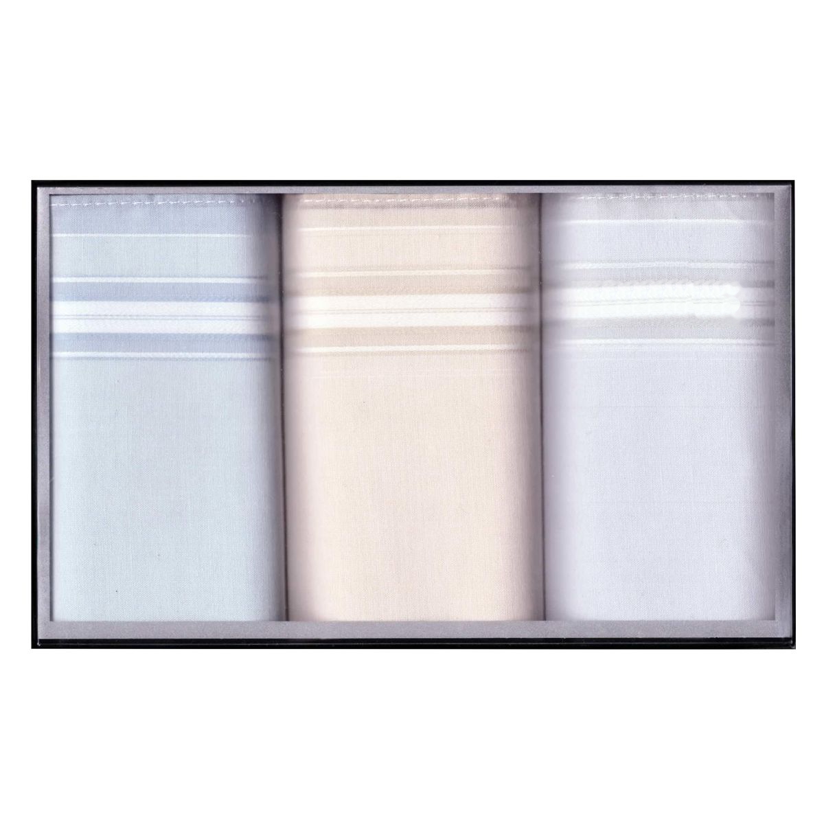 LINDENMANN Taschentücher für Herren 3-er Packung blau-beige-grau LINDENMANN Taschentücher für Herren 3-er Packung blau-beige-grau