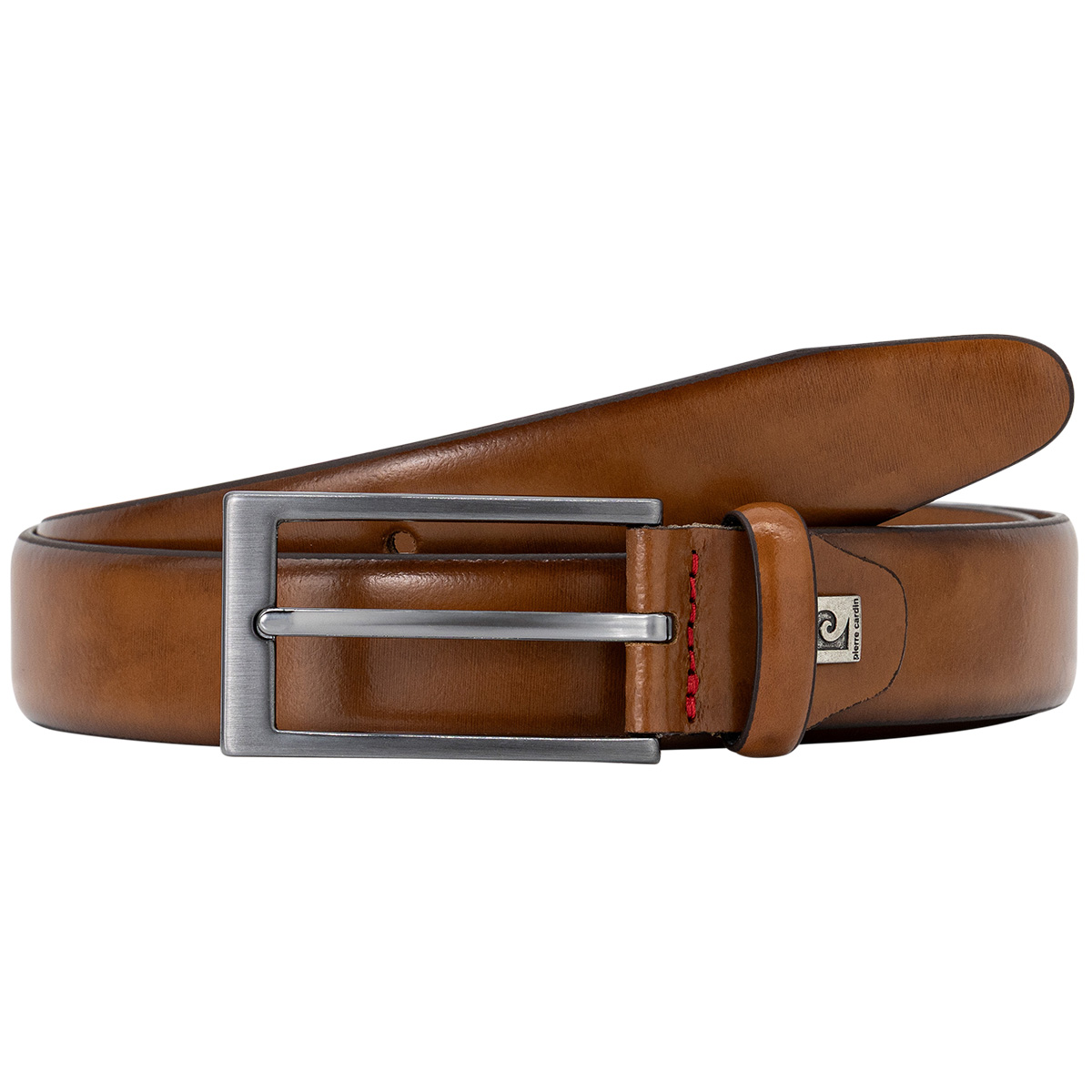 PIERRE CARDIN Herrengürtel aus 100% echtem Rindleder cognac