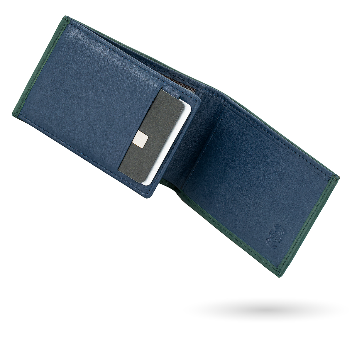 LINDENMANN Leder-Cardholder grün blau