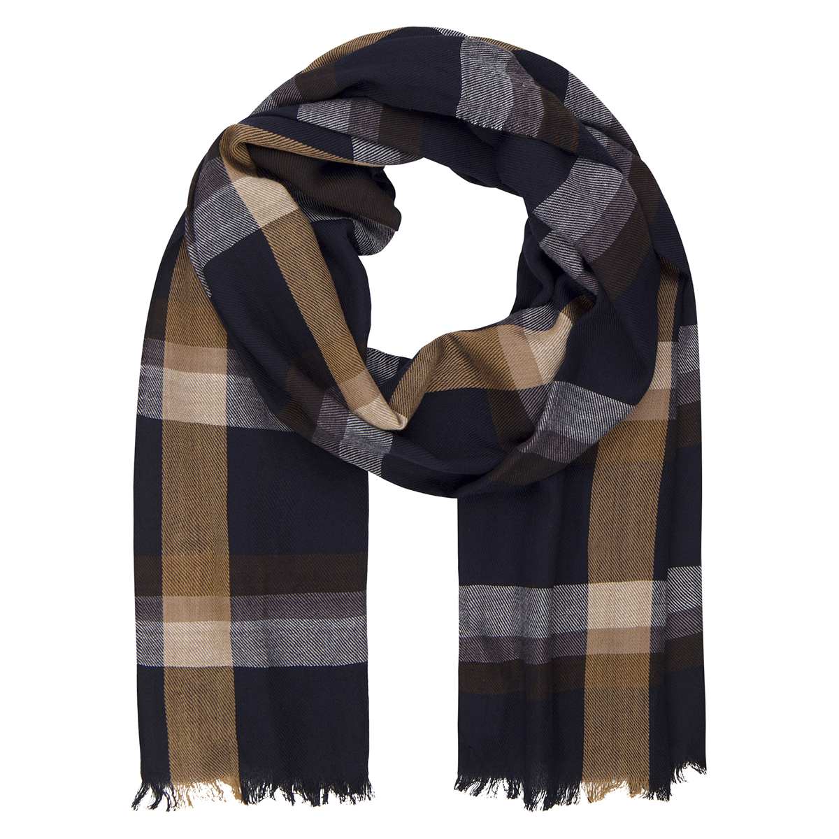 Herren Schal braun-schwarz