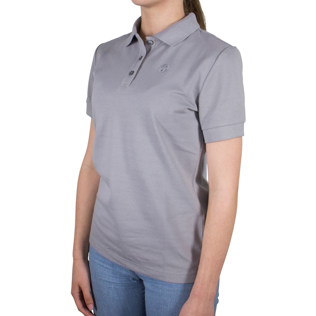 LINDENMANN Poloshirt Damen slim fit kurzarm grau Bio Baumwolle Made in EU