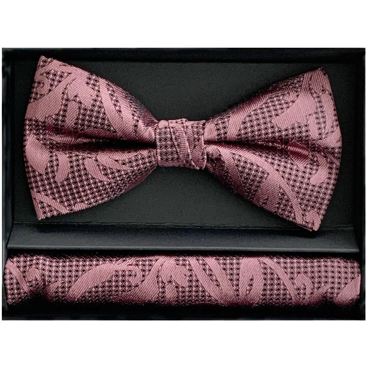 LINDENMANN Set Herren Einstecktuch und Fliege Accessoire für Männer rosé