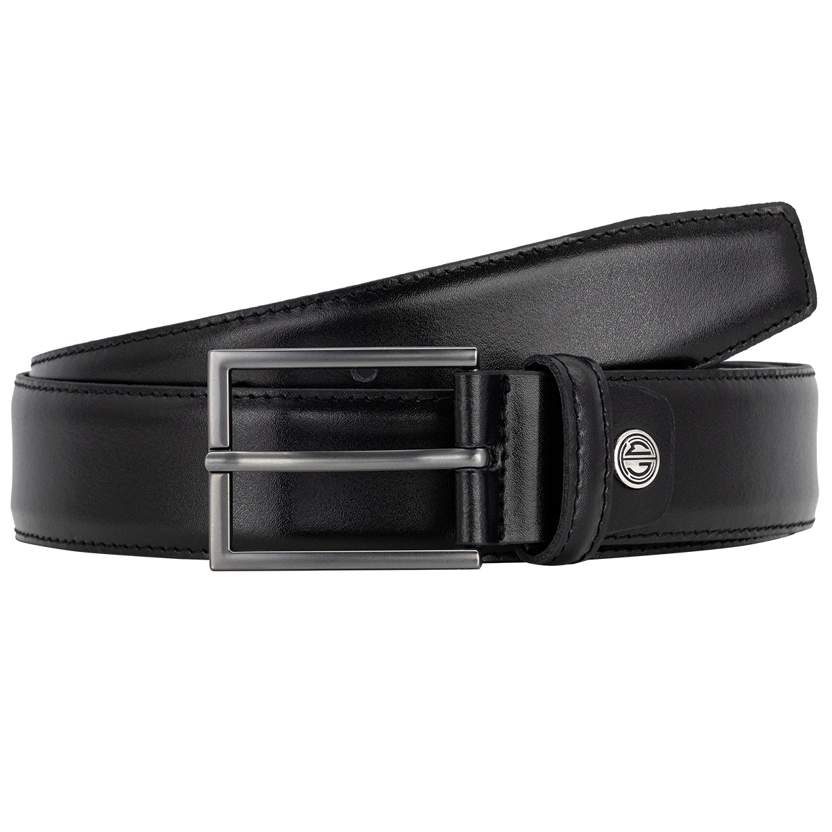 LINDENMANN klassischer Herren Echtledergürtel schwarz
