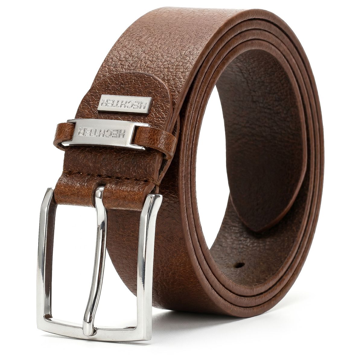 Gürtel, Leder, Braun, Metall-Schnalle, Gürtelbreite, HECHTER Paris Herren 100% Echtledergürtel braun