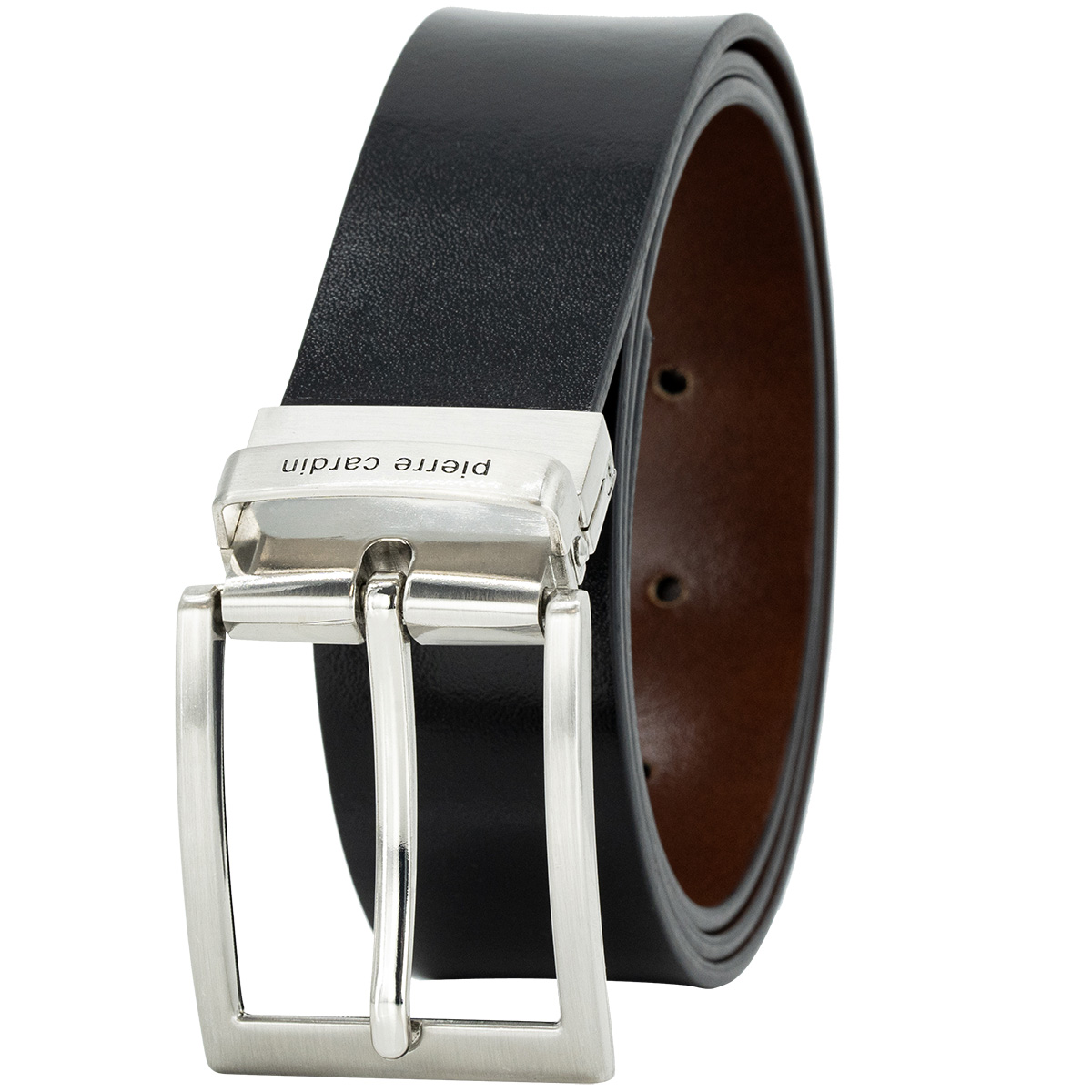 PIERRE CARDIN Vollrindleder Wendegürtel Herren Schwarz Schokoladenbraun