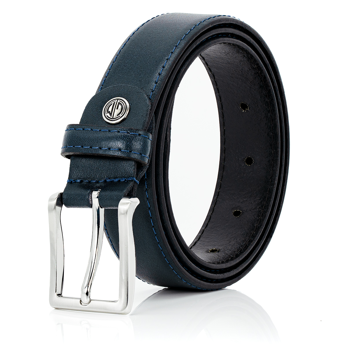 LINDENMANN Ledergürtel Herren blau