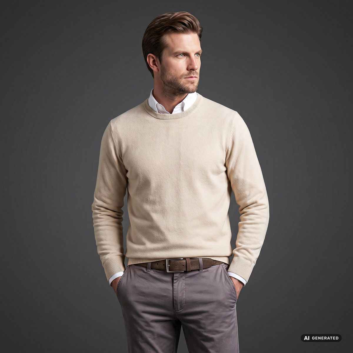 DANIEL HECHTER Herren smart casual 100% echtes Veloursledergürtel dunkelbraun