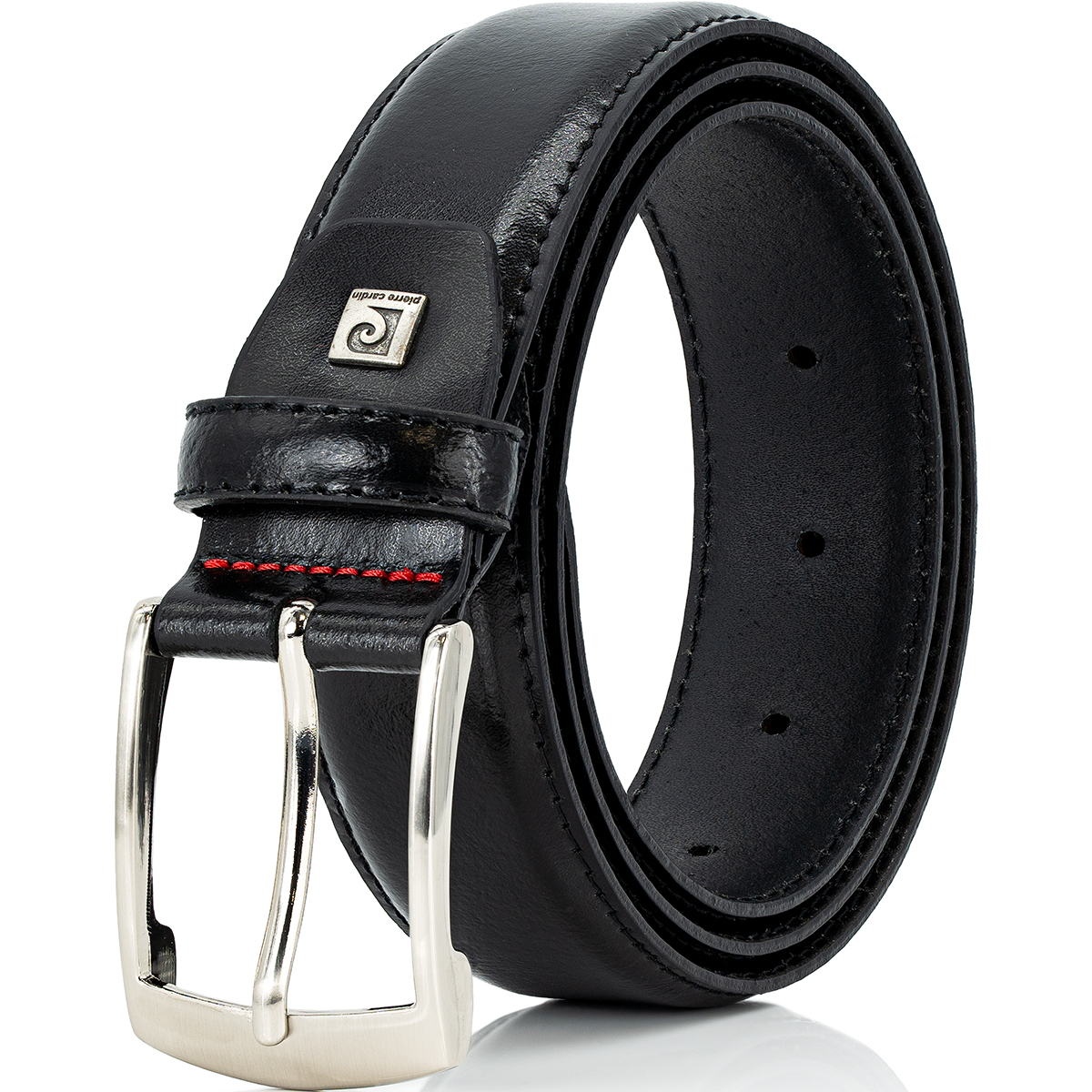 Pierre Cardin Herren Vollrindechtledergürtel Herren schwarz